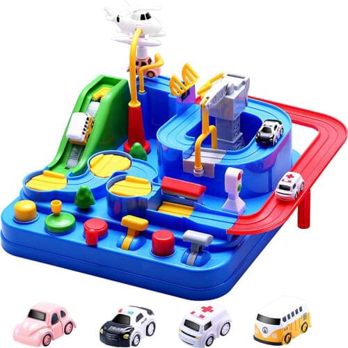 Childrens Educational Train Track Toy Set Dinosaur Car Adventure Ramp Car Indoor Game Boy and Girl Educational Toys Gift