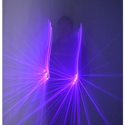 Purple laser gloves Blue-violet single-beam row light combo laser light singer dj gloves