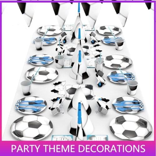 Football theme Party Tableware Plates Napkins flag Soccer Birthday Kids favors Boys Baby Shower Party Supplies Decor