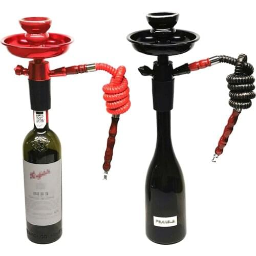 Water Pipe Smoking Bottle Stem Hookah Kit Liquor Glass Chicha Set Vodka Hookha Champagne Travel Whiskey Shicha Beer Wine Sheesha