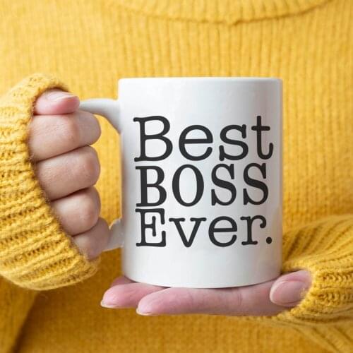BEST BOSS EVER 350ml Ceramic Porcelain Coffee Tea Cup FRIENDS GIFT MUG