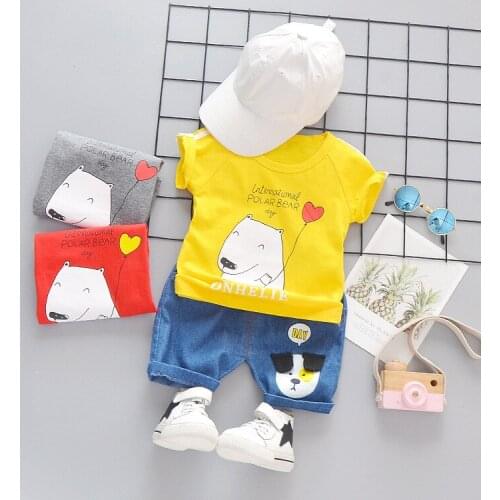 Baby Boys Girls Summer Clothes Cartoon Cotton Infant Sports Suit for Boy Cute Cartoon print T-Shirt + Shorts Children Clothing