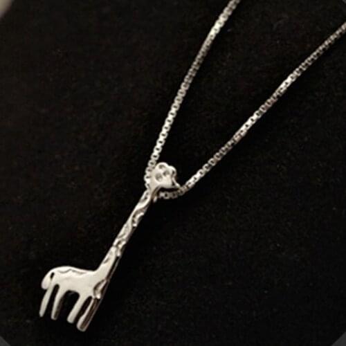 Daisies Pure 925 Necklace Lovely Giraffe Necklace Real Silver Necklaces & Pendants Women Statement Jewelry