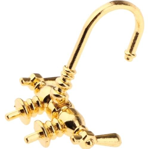 Miniature Metal Bathtub Water Tap/Faucet For 1/12 Dollhouse Bathroom Decor