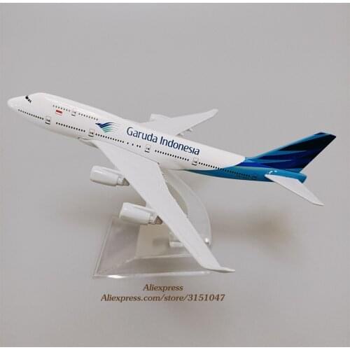 16cm Alloy Metal Air Garuda Indonesia B747 Airlines Airplane Model Boeing 747 Airways Plane Model Stand Aircraft Kids Gifts