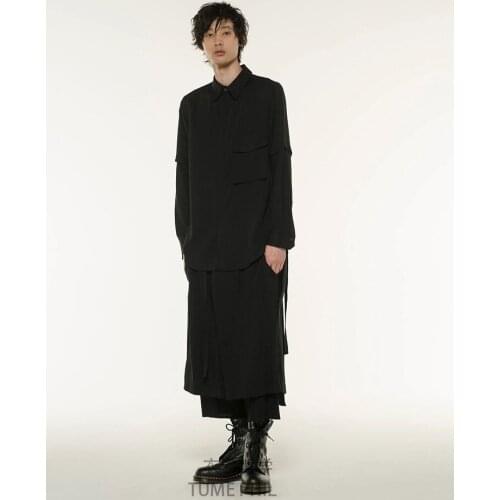 Mens New clothing Hair Stylist GD Original Street fashion Double sleeve Shirt plus size costumes