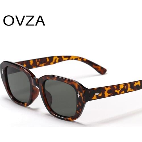 OVZA Retro Womens Sunglasses Brand Designer Vintage Mens Sun Glasses UV400 Lens Classic Rectangle Oculos Masculino S9021
