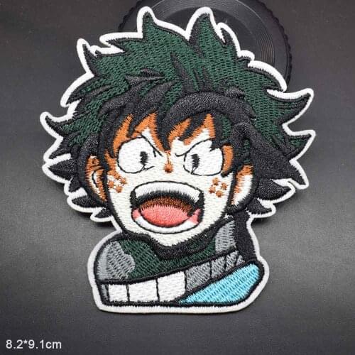 Anime Shouting Boy My Hero Iron On Full Embroidered Clothes Academia Patches For Clothing Stickers Garment Wholesale