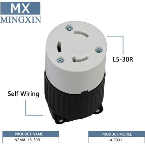 NEMA L5-30R United States convenient to remove self-tapping wiring, NEMA L5-30R 3 hole American standard outlet