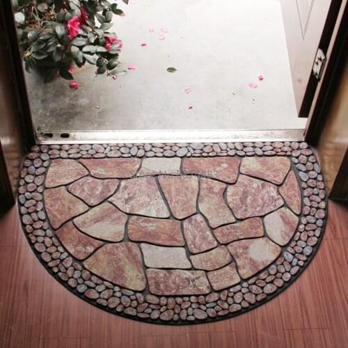 New Nordic Style Living Room Floor Mat Fashion Kitchen Bedroom Bathroom Non-slip Carpet Rubber Flocking Floor Mat