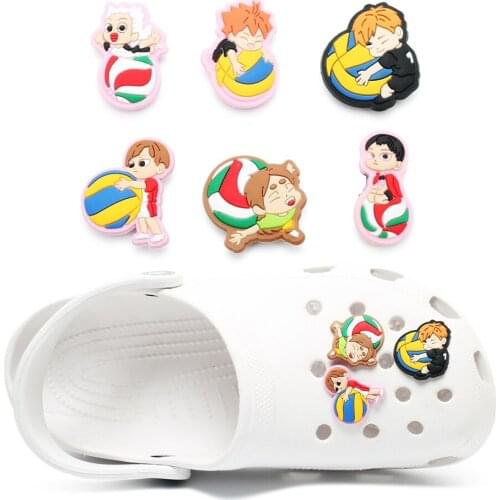Single Sale 6pc PVC Cartoon Character Shoe Charms,Shoe Buckles Accessories Fit Bands Bracelets Croc JIBZ,Kids Party X-mas Gift