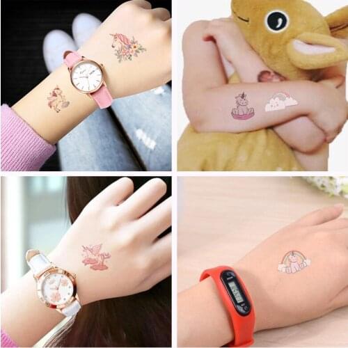 Disposable Tattoo Unicorn Sticker Happy Birthday Unicorn Decor Baby Shower Girl Unicornio Birthday Party Decors Kids