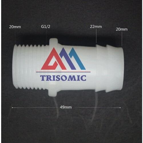 20mm-G1/2 Straight Connector Plastic pipe Fitting Barbed Connector with thread Material PE Joiner Fitting Aquarium Fish Tank