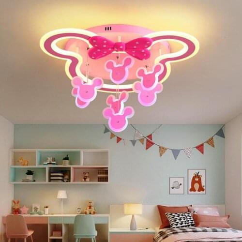 Led children light Bedroom Lamp Creative Ceiling Light Cartoon Animal Bear Girl Kindergarten Princess Room Led Lamps 220V