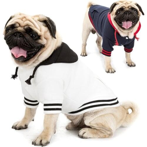 GLORIOUS KEK Dog Hoodies Plain Fall/Winter Dog Clothes Sweatshirt Blank Dog Hoodies for Small Dogs Chihuahua Pugs Pet Supplies