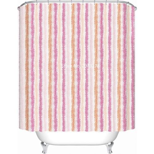 Fresh Flower Series Design Waterproof and Mildewproof Washable with Hook Warm Pink Shower Curtain Home Bathroom Decoration