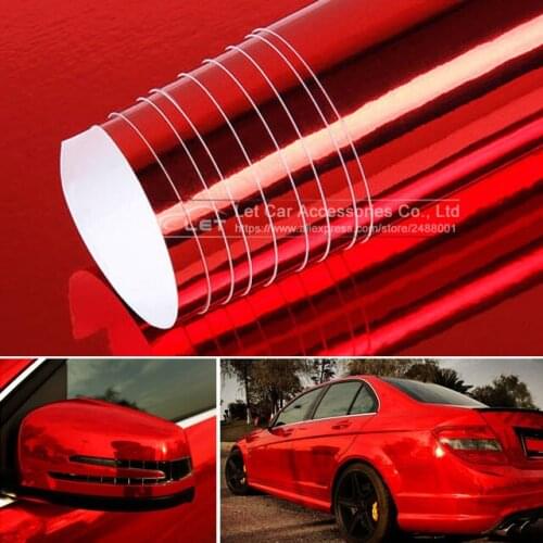 High stretchable Red Car Chrome Mirror Vinyl Wrap Film Sticker Electro Coating Car Body Wrapping Motorcycle Automobiles