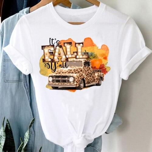 WVIOCE Halloween Style Graphic Women Short Sleeved Top Cartoon Car Print Female Clothes Harajuku Street Loose T-shirt 30857
