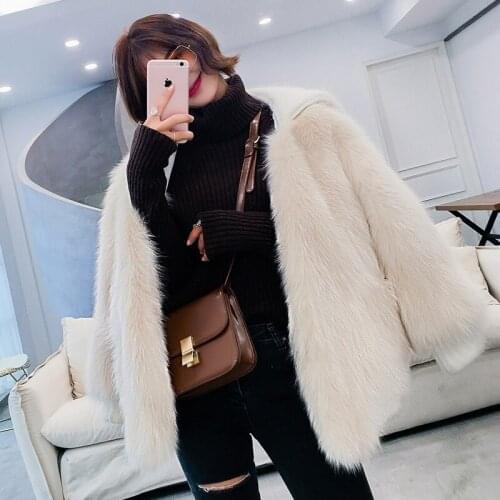 Women Clothes Winter New Real Fox Coat Korean Elegant Sweet Fur Coats Vintage Short Overcoat Manteau Femme Hiver ZL551