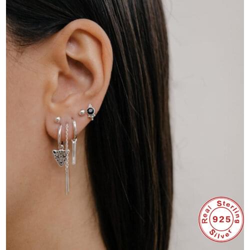 Animal Leopard 925 Sterling Silver Hoop Earrings For Women Pendientes Birthday Present brinco Couple Gift Exquisite Jewelry