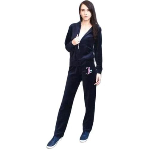 2021 WomenS Brand Velvet Fabric tracksuit Women Track Suit Hoodies And Pants velvet track suit purple