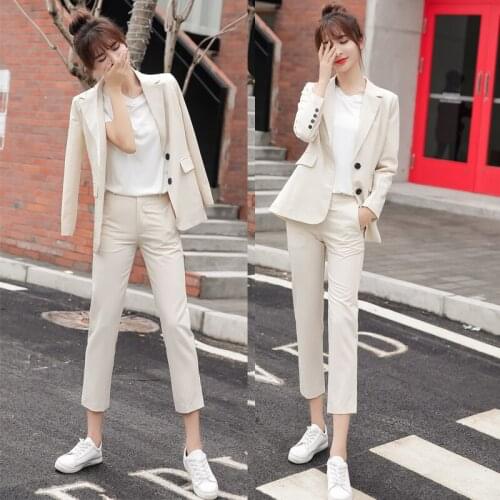 2021 Early Autumn Women Coat And Jacket 2 Piece Sets Fashion Slim Streetwear Blazer Suit Casual Clothes Office Work Wear