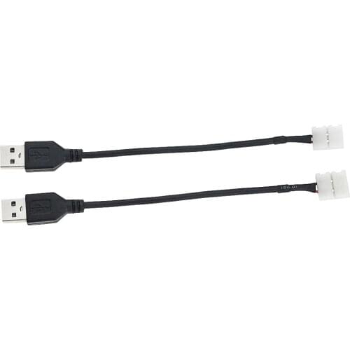 1PCS 2Pin 15CM Cable Led Strip Connector 8mm / 10mm Led Connector To USB Connector Free Welding For 3528 5050 Led Strip