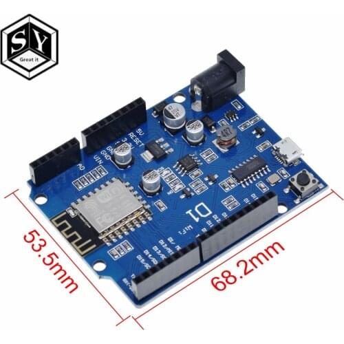 1PCS Great IT New WeMos D1 Mini CH340 WiFi Development Board ESP8266 ESP-12E WeMos D1 WiFi uno based ESP8266 shield D1 UNO