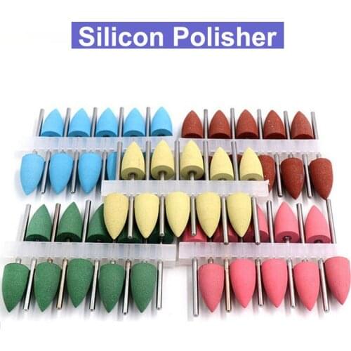 URANN 10pcs/lot 10mm 8mm 6mm 4mm Rubber Silicon Polisher Grinding Head 2.35mm Shank Nail Bits