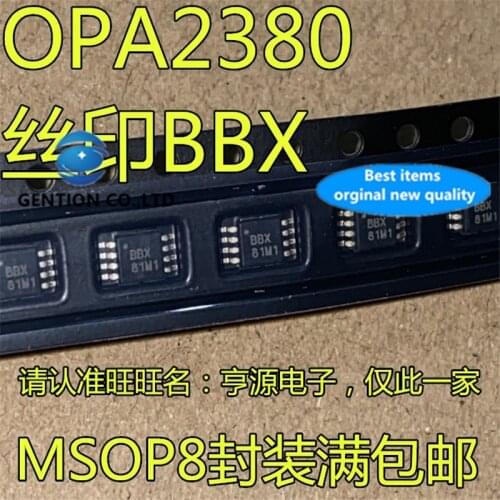 10Pcs OPA2380AIDGKR OPA2380 Silkscreen BBX MSOP8 High speed transimpedance amplifier chip in stock 100% new and original