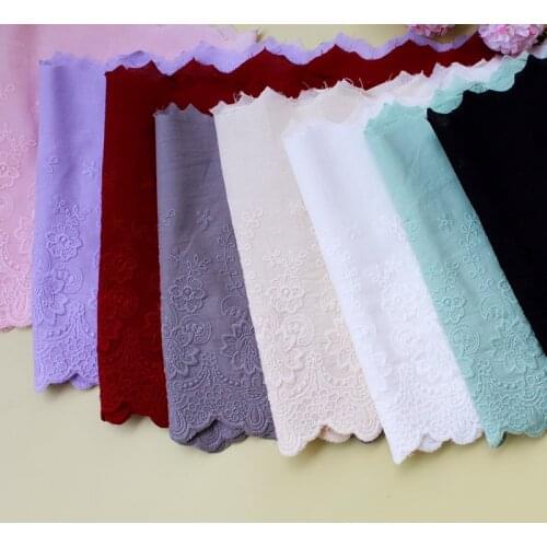 2Y-5Yard/Lot 22CM Wide Colored Cotton Cloth Embroidered Lace Fabrics DIY Vintage Lace Trim Clothing Skirt Curtain Accessories