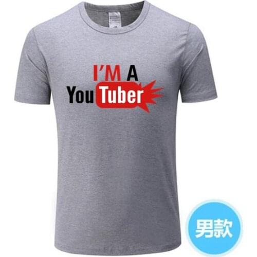 2020 I'm a Youtuber Tees Top Crew Neck Short Sleeve Adult T-Shirt Camiseta Male TShirt Benfica Men TShirts Women T Shirt GG-55