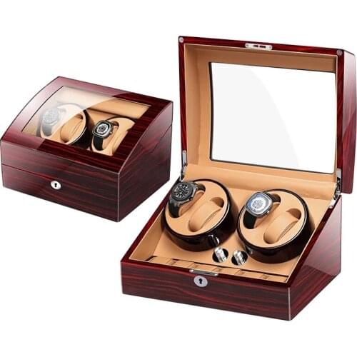 2021 Luxury Single 2/ 4+6 Slots Watch Winder Motor Auto Self Winding Wooden Cabinet Lacquer Rotate Watches Holder Watchwinder