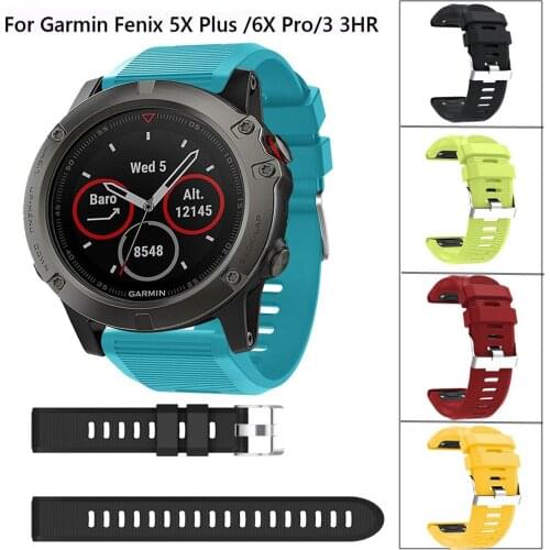 26mm Smart Watch Band Strap For Garmin Fenix 6X Pro 5X 3 3HR D2 S60 GPS Watch Quick Release Silicone Easyfit Wristband