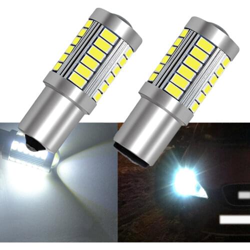 2X White Red 1156 BA15S 1157 BAY15D P21 5W 33SMD 5730 LED Auto Brake Lights Tail Lamp Signal Auto Led Rear Reverse Bulbs Fog Led