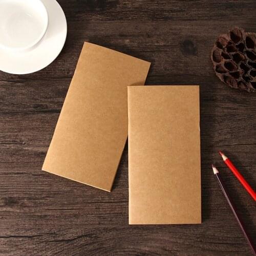 1pc/lot Blank Kraft Sketchbook 110mmx210mm Travelers Notebook Planner Memo Diary Notebook Standard Style Paper Book Party Gift