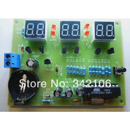 Free Shipping!!! AT89C2051 / six digital clock kit / electronic clock kit (spare parts)