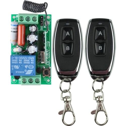 AC 220 V 1CH 10A Relay RF Wireless Remote Control Switch Wireless Light Switch Receiver + 2PCS Transmitter 315Mhz / 433.92Mhz