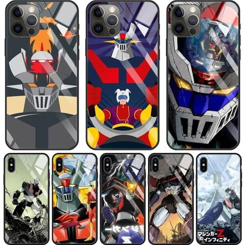 Tempered Glass Case For iphone 12 11 pro max 12 mini xs xR X 8 7 6 6S Plus SE Shell Smartphone Mazinger Z