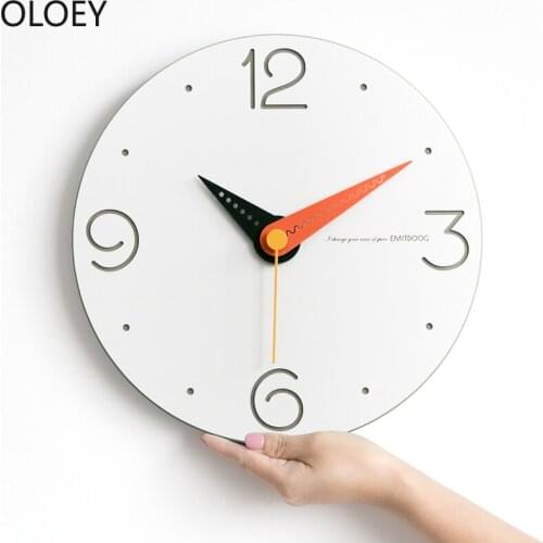 Wood White Wall Clock Silent Kids Living Room Bedroom Modern Wall Clocks Nordic Kitchen Restaurant Brief Horloge Saat Watch Hot