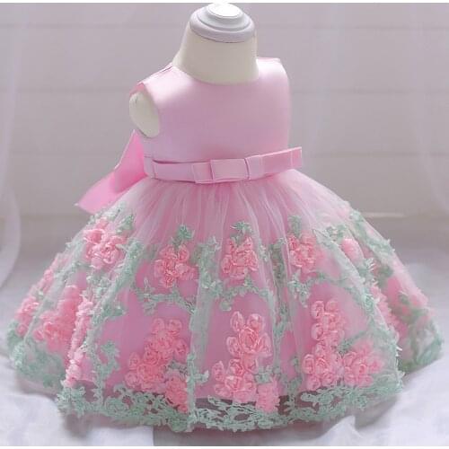 Flower Toddler Baby Girl Infant Princess Dress Baby Girl Wedding Dress Lace Tutu Kids Party Vestidos baby for 1 Years birthday