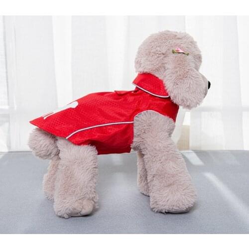 Double Thin Pet Clothes Dog Waterproof Jacket Reflective Strip Clothes Small Dog teddy cat Pet Raincoat