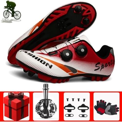 Breathable Mountain Bike Shoes 2021 Sapatilha Ciclismo Mtb Sneakers Men Women Red Bicycle Male Durable Outdoor Bike Bicicleta