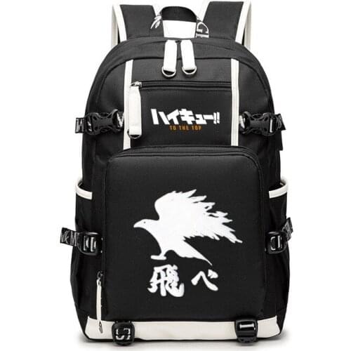 Haikyuu!! Karasuno Koukou Large Backpack Teenagers School bag Hinata Shoyo Men Women Shoulder Travel Mochila Laptop Bags