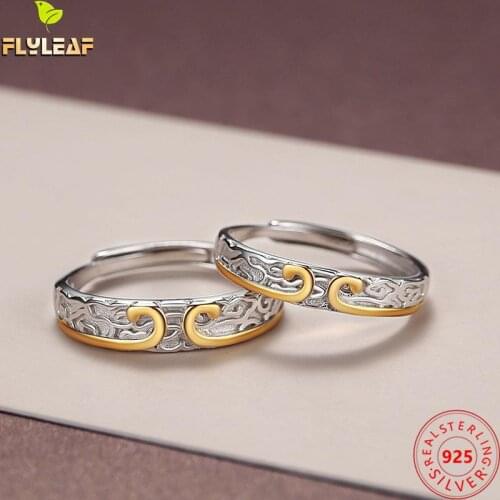 925 Sterling Silver Monkey King Spell Open Couple Ring For Women Men Implication Life Long Love Valentines Day Gift Jewelry