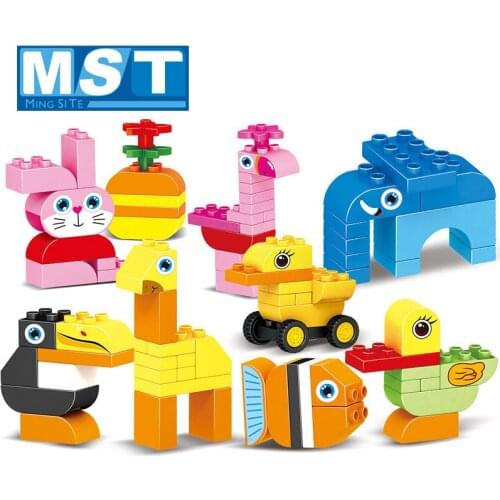 94Pcs Big Size Colorful Animal Assembly Blocks DIY Construction Building Blocks Set Bricks For Children Boys Educational Toys