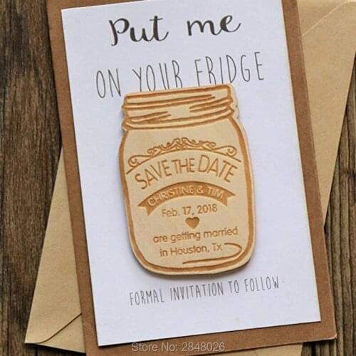 Laser cut mason jar save the date wholesale laser cutting wedding initials invitation cards,Wedding Keepsake Magnet