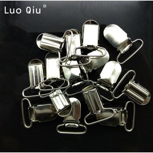 Metal Round Pacifier Suspender Clips Holders For Project Craft 100 pcs Stainless iron Suspenders clip Garment Clips