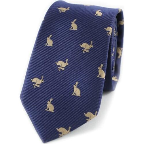 Microfiber Jacquard Rabbit Pattern Necktie Bunny Tie Hare Necktie Fathers Day Birthday