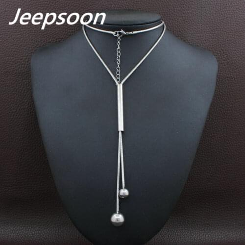 Fashion Stainless Steel Jewelry For Woman Simulated Pear Long Chain Necklace High Quality Jeepsoon NEIGAFBD